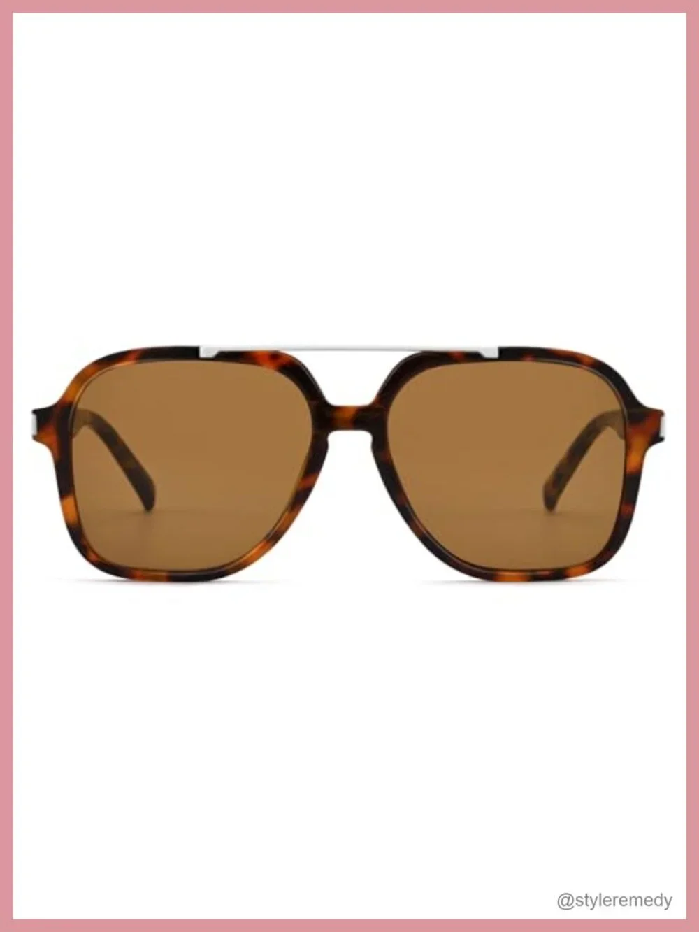 Oversized Aviator Sunglasses Retro Square Frame UV400 Protection